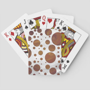 Chocolate Carmel Swirl Polka Dot Playing Cards