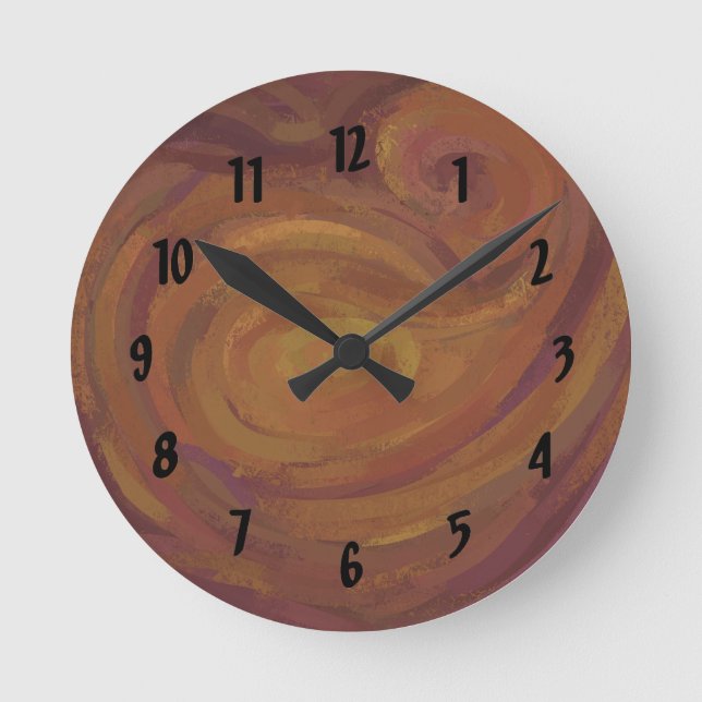 Chocolate Carmel Swirl Round Clock (Front)