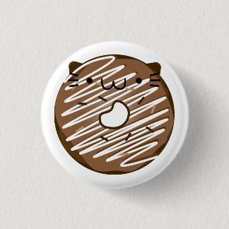 Chocolate Cat Doughnut Button