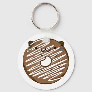 Chocolate Cat Doughnut Keychain