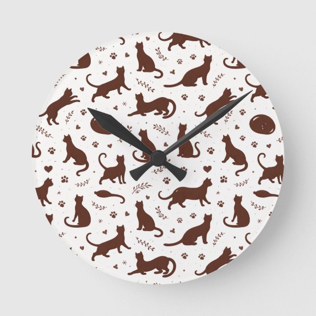 Chocolate Cats Round Clock (Front)