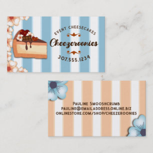 Chocolate cheesecake bakery wedding event baking b business card