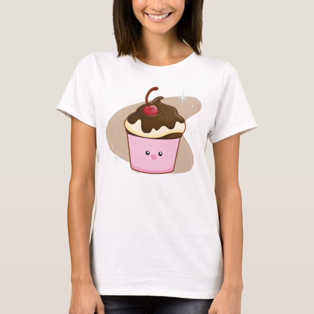 Chocolate Cherry Cupcake T-Shirt (Front)