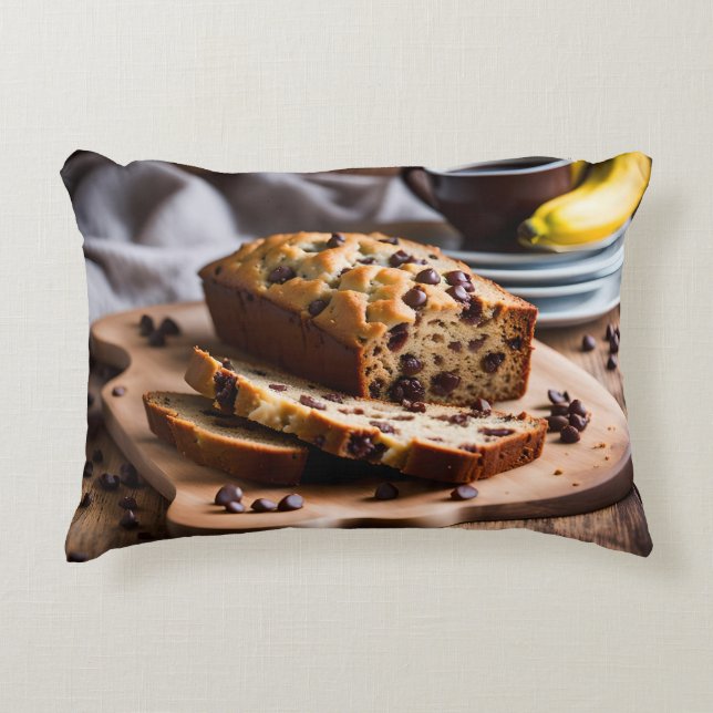 Chocolate Chip Banana Bread Decorative Cushion (Front)