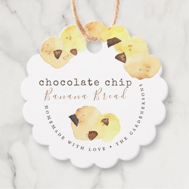 Chocolate Chip Banana Bread Favour Tags (Front)