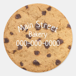 Chocolate Chip Cookie background for bakery Classic Round Sticker