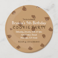 Chocolate Chip COOKIE Birthday Party Invitations