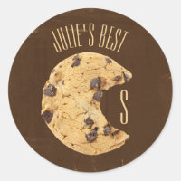 Chocolate Chip Cookie Bite Classic Round Sticker