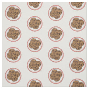 Chocolate chip cookie cartoon illustration fabric