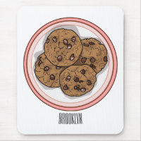 Chocolate chip cookie cartoon illustration