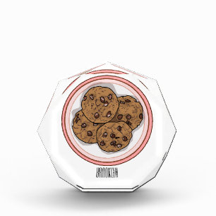Chocolate chip cookie cartoon illustration photo block