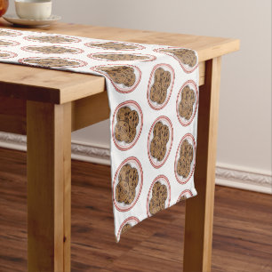 Chocolate chip cookie cartoon illustration short table runner