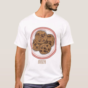 Chocolate chip cookie cartoon illustration T-Shirt