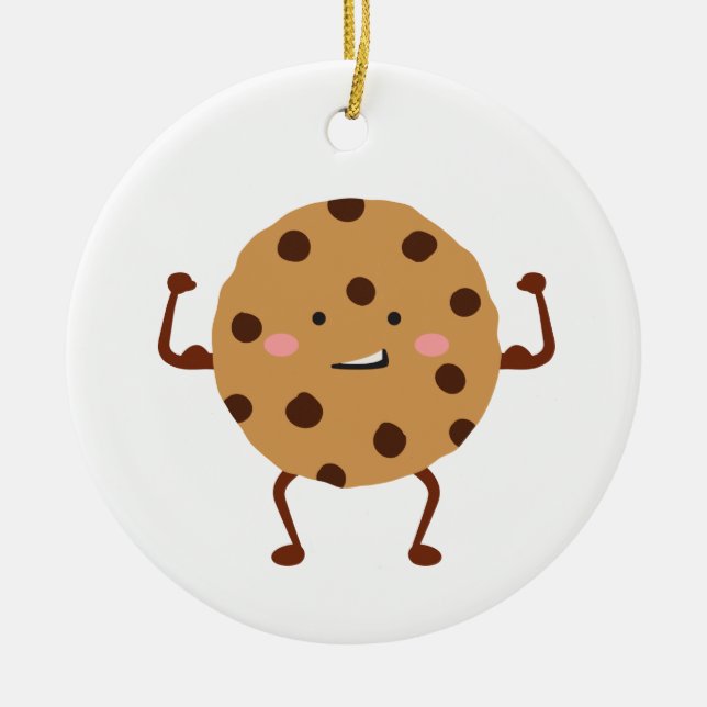 Chocolate Chip Cookie Ceramic Ornament (Front)