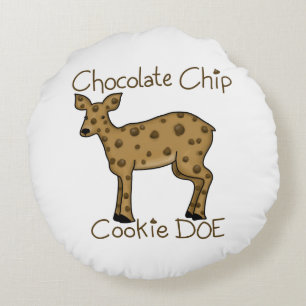 Chocolate Chip Cookie Doe Round Cushion