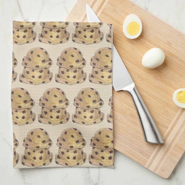 Chocolate Chip Cookie Dough Bakery Pastry Chef Tea Towel (Quarter Fold)