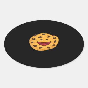 Chocolate Chip Cookie Face Halloween Costume Gift Oval Sticker