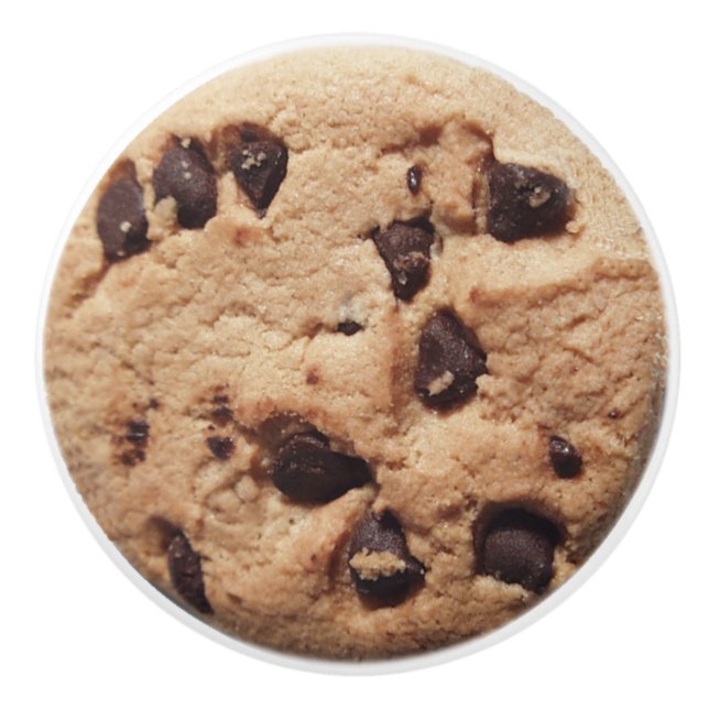 Chocolate Chip Cookie funny foodie 2D graphic Ceramic Knob (Front)