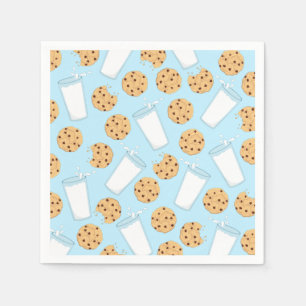 Chocolate Chip Cookie Kids 1st Birthday Party Blue Napkin