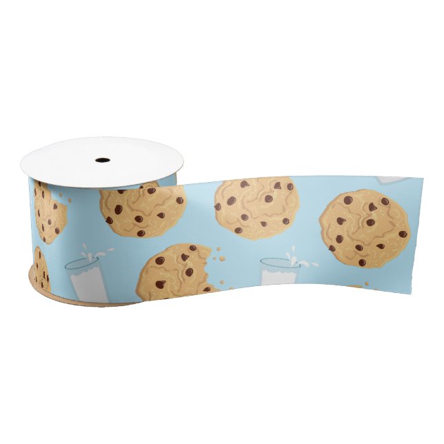 Chocolate Chip Cookie Kids 1st Birthday Party Blue Satin Ribbon (Spool)