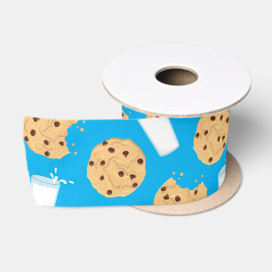 Chocolate Chip Cookie Kids 1st Birthday Party Blue Satin Ribbon
