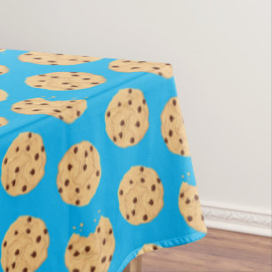 Chocolate Chip Cookie Kids 1st Birthday Party Blue Tablecloth