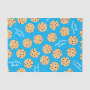 Chocolate Chip Cookie Kids 1st Birthday Party Blue Tissue Paper
