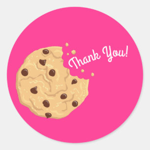 Chocolate Chip Cookie Kids 1st Birthday Party Pink Classic Round Sticker
