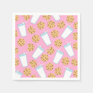 Chocolate Chip Cookie Kids 1st Birthday Party Pink Napkin