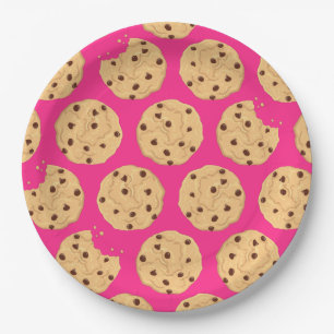 Chocolate Chip Cookie Kids 1st Birthday Party Pink Paper Plate
