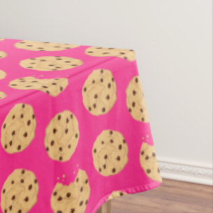 Chocolate Chip Cookie Kids 1st Birthday Party Pink Tablecloth