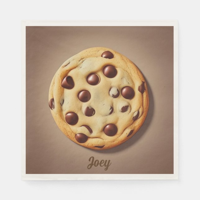 Chocolate Chip Cookie Napkins AI Art (Front)