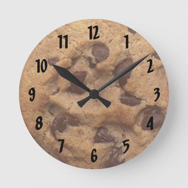 Chocolate Chip Cookie Numbered Wall Clock (Front)