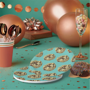 Chocolate Chip Cookie Pattern Party Paper Plate