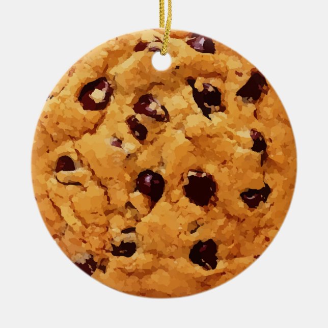 Chocolate Chip Cookie Personalised Christmas Ceramic Ornament (Front)