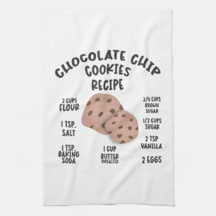 Chocolate Chip Cookie Recipe Tea Towel