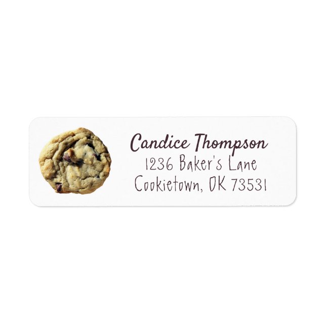 Chocolate Chip Cookie Return Address Label (Front)
