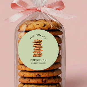 Chocolate chip cookie stack Bakery  Classic Round Sticker