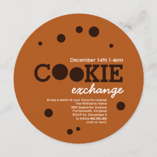 Chocolate Chip Cookie Swap Exchange Party Invitation