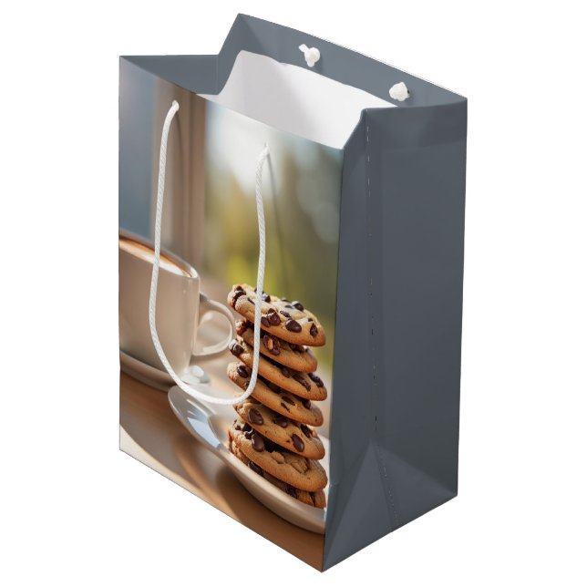 Chocolate Chip Cookies And Coffee Medium Gift Bag (Front Angled)