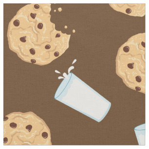 Chocolate Chip Cookies and Milk Cute Kids Fabric