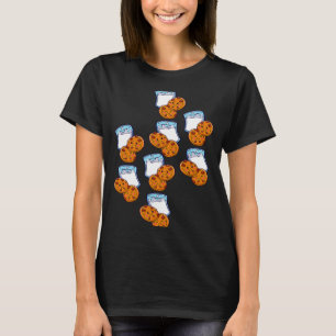Chocolate Chip Cookies And Milk Food Graphic T-Shirt