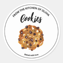 Chocolate Chip Cookies Baked with love sticker