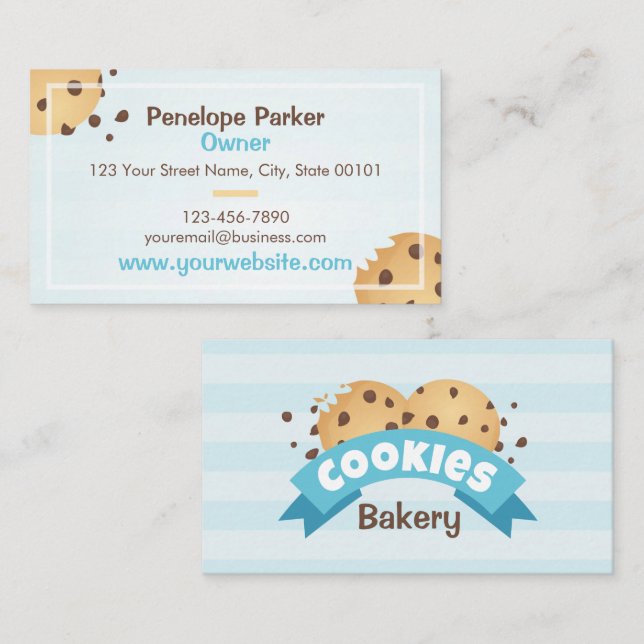 Chocolate Chip Cookies Bakery Business Card (Front/Back)