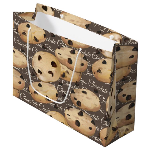 Chocolate Chip Cookies Baking Large Gift Bag (Front Angled)