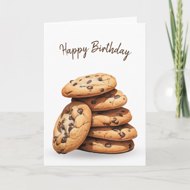 Chocolate Chip Cookies Birthday Card (Front)