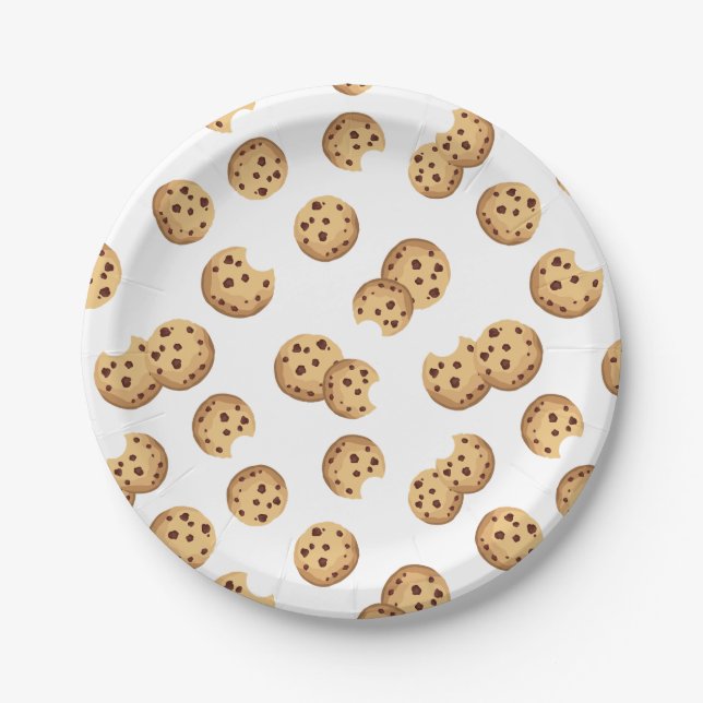  Chocolate Chip Cookies Birthday Paper Plates – Sw (Front)