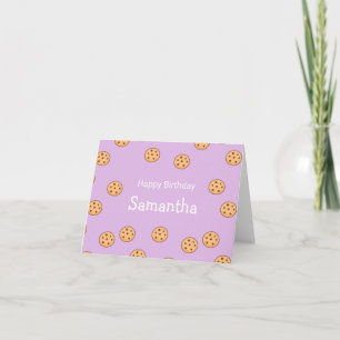Chocolate chip cookies birthday purple card
