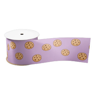 Chocolate chip cookies birthday purple  satin ribbon