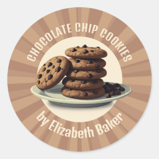 Chocolate Chip Cookies Classic Round Sticker